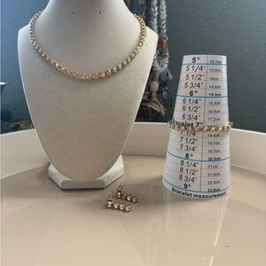 Christina Collection Rhinestone & Gold Jewelry Set